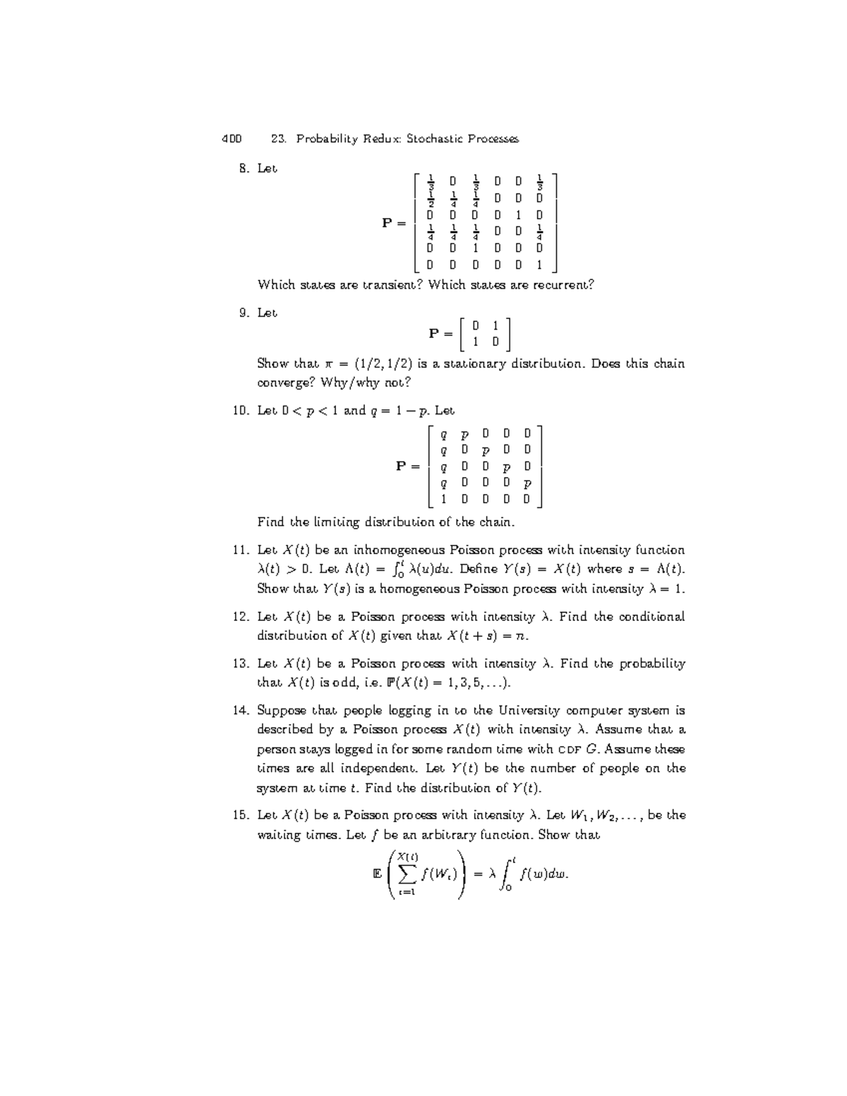 400 23. Probability Redux: Stochastic Processes Exam Notes - Studocu
