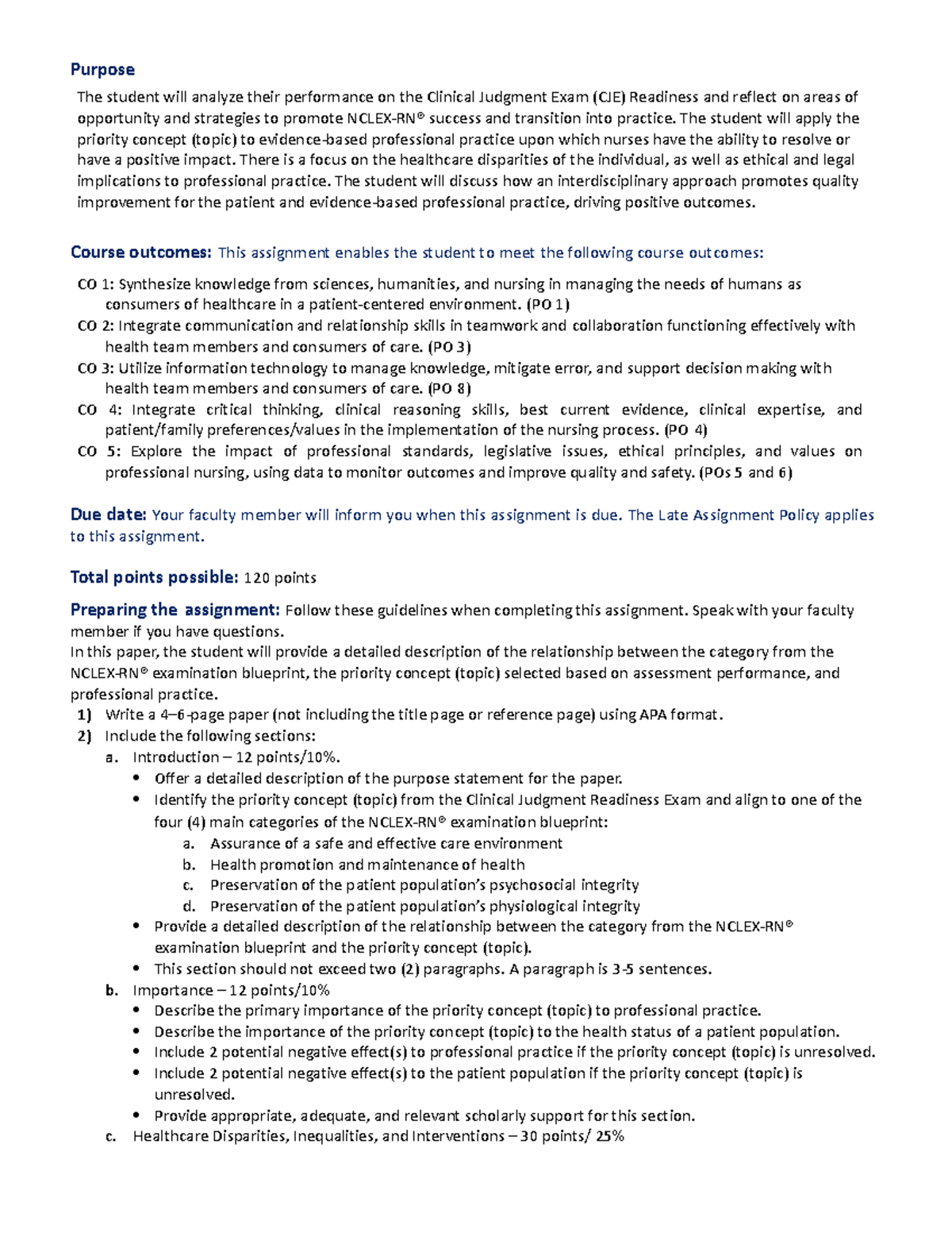 Capstone RUA Evidence-Based Practice Paper & Guidelines for Sept 2023 ...