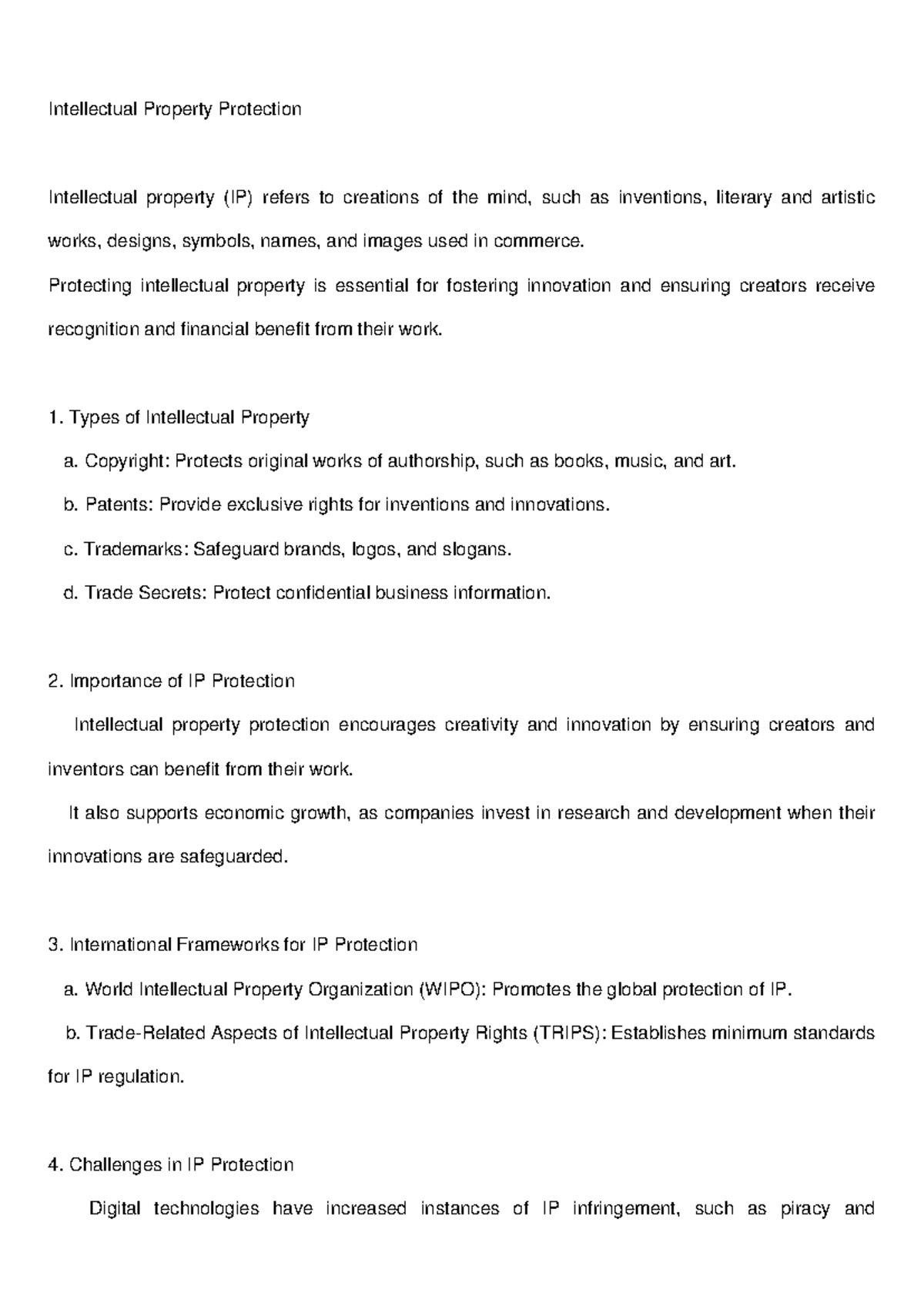 Intellectual Property Protection - Intellectual Property Protection ...