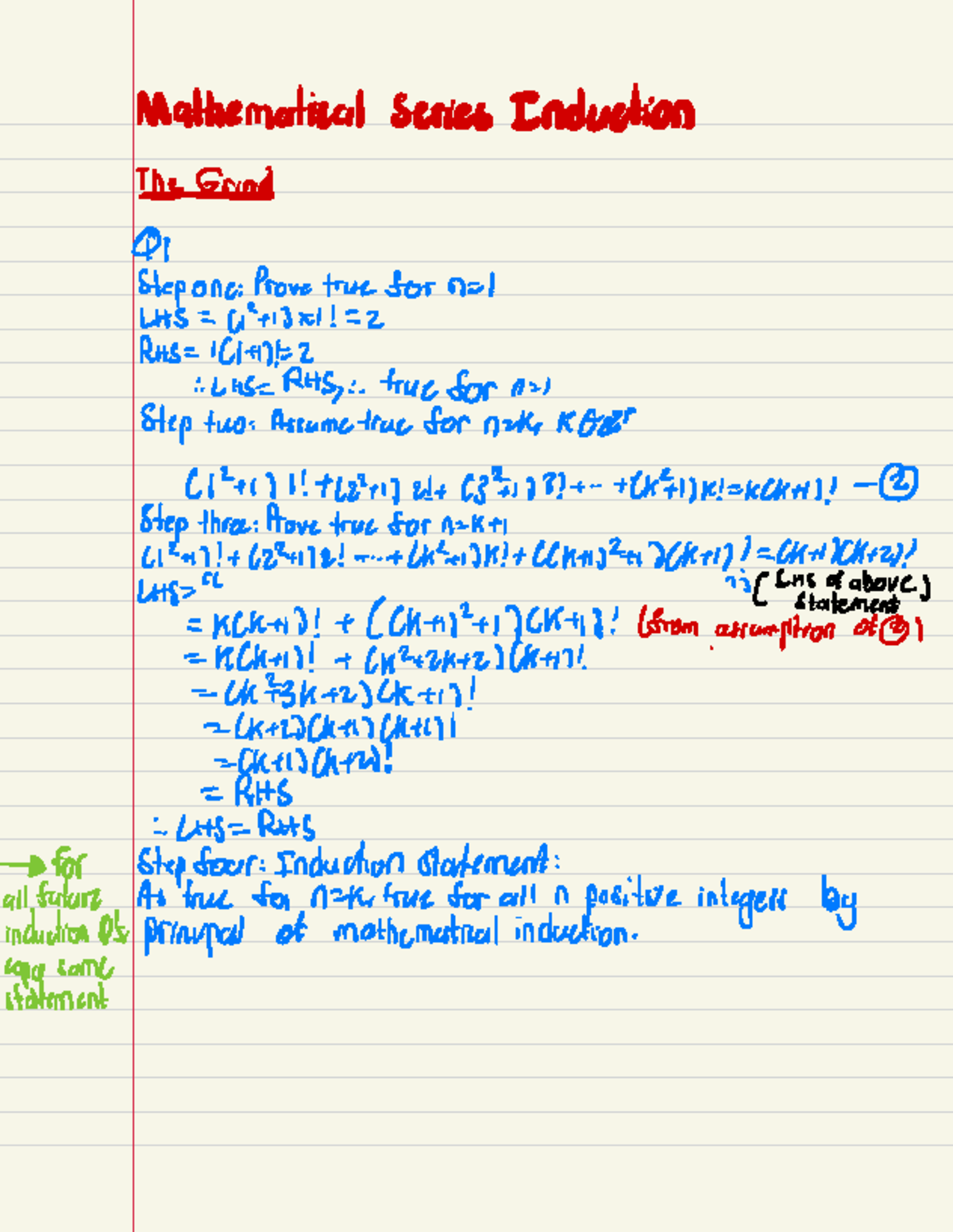 Mathematical Induction Solutions - Mathematical Series Induction T ...