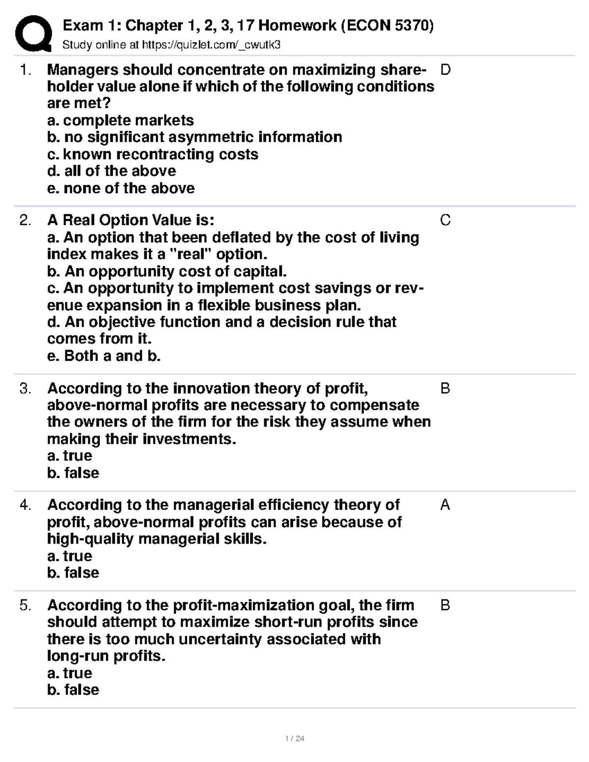 ECON 101 - Test 1 Study Guide and Answers - Studocu