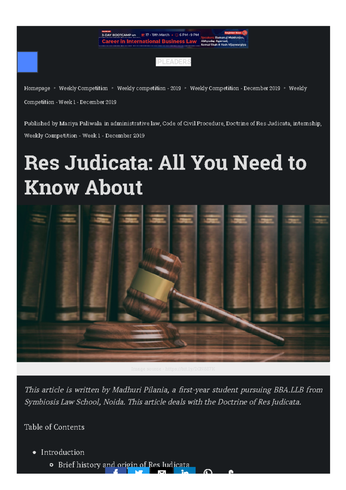 Understanding the Legal Doctrine of Res Judicata: Nature & Scope ...