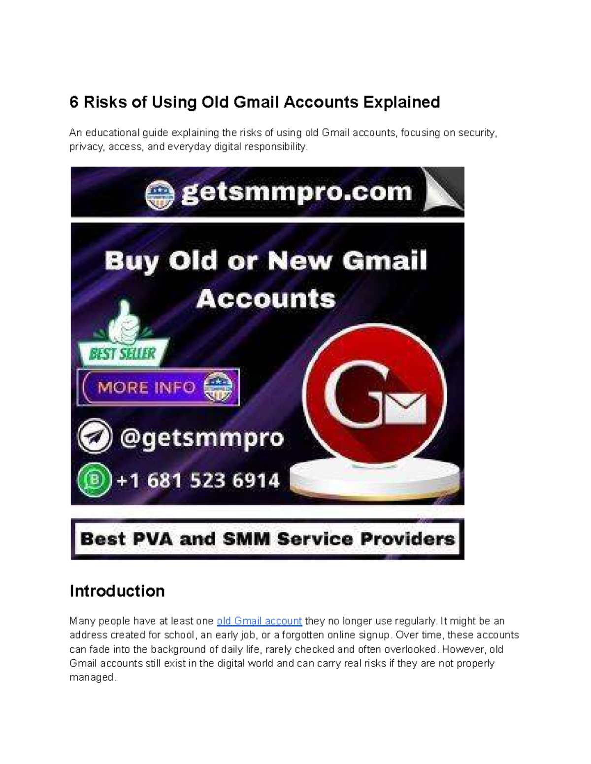 6 Risks of Using Old Gmail Accounts: A Security Guide - Studocu