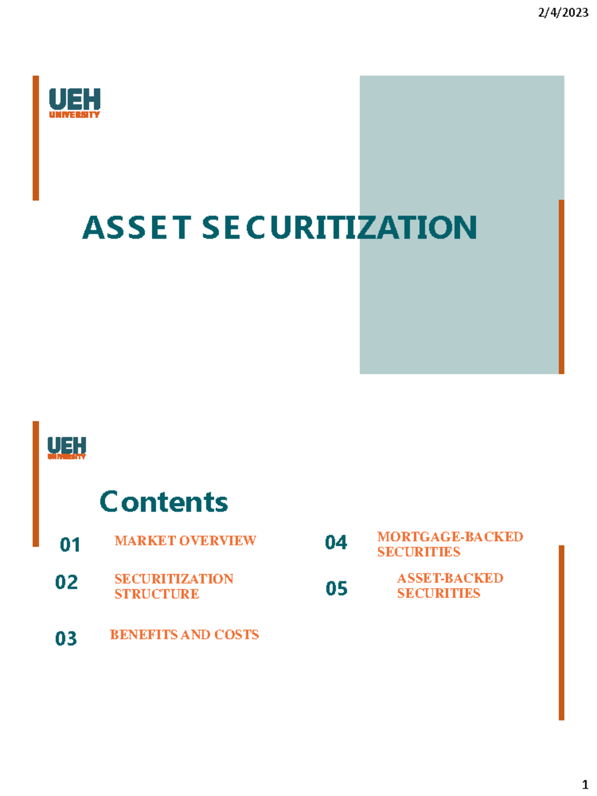 Chapter 6: Asset Securitization Overview and Key Concepts - Studocu