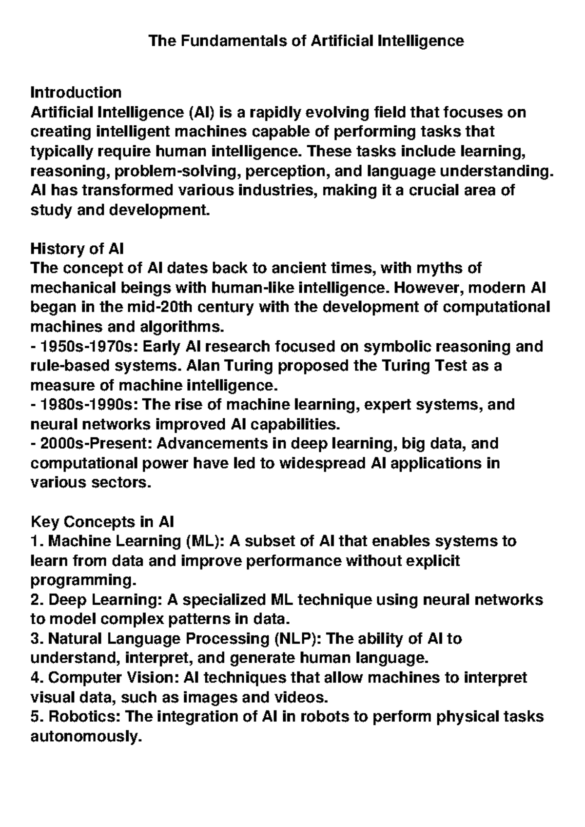 Fundamentals of AI - The Fundamentals of Artificial Intelligence ...