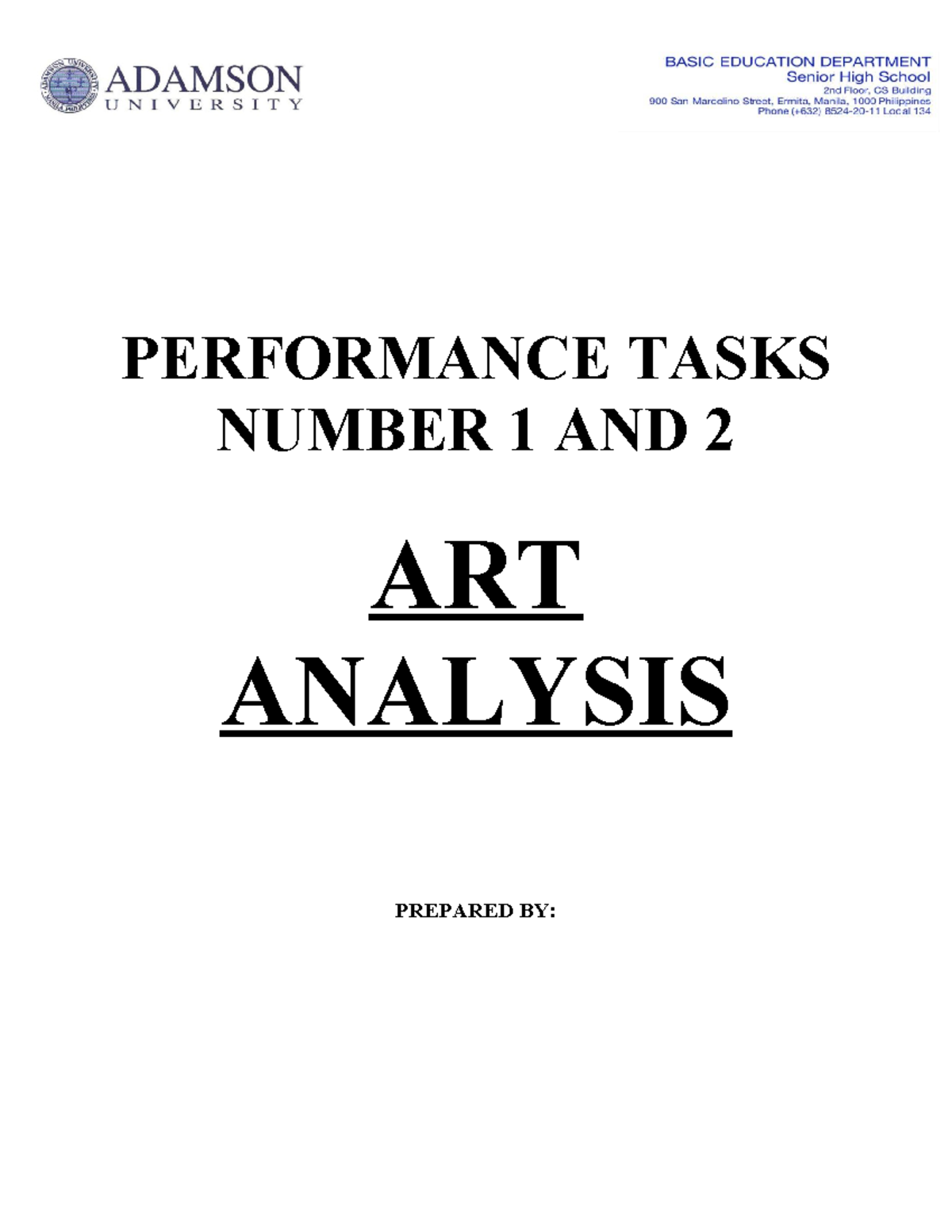 Art Analysis Performance Tasks 1 & 2: Artist Insights - Studocu