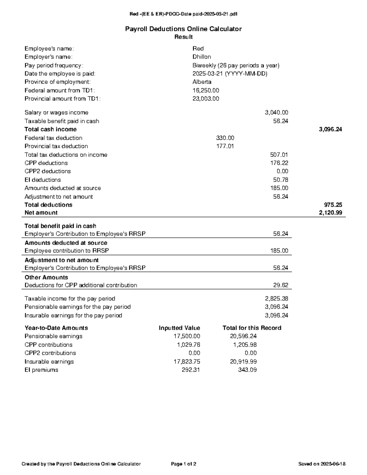 A4P1 - Payroll Deductions Online Calculator Results Analysis - Studocu