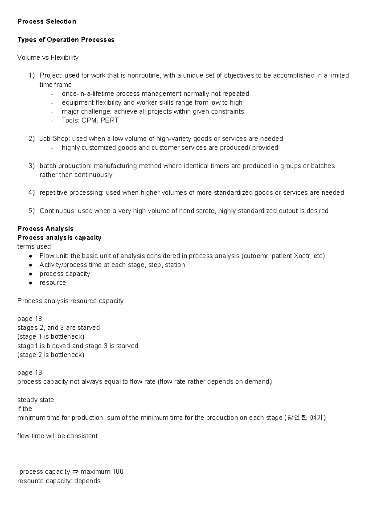 DAO 2703 - Lecture Notes on Process Selection & Analysis - Studocu
