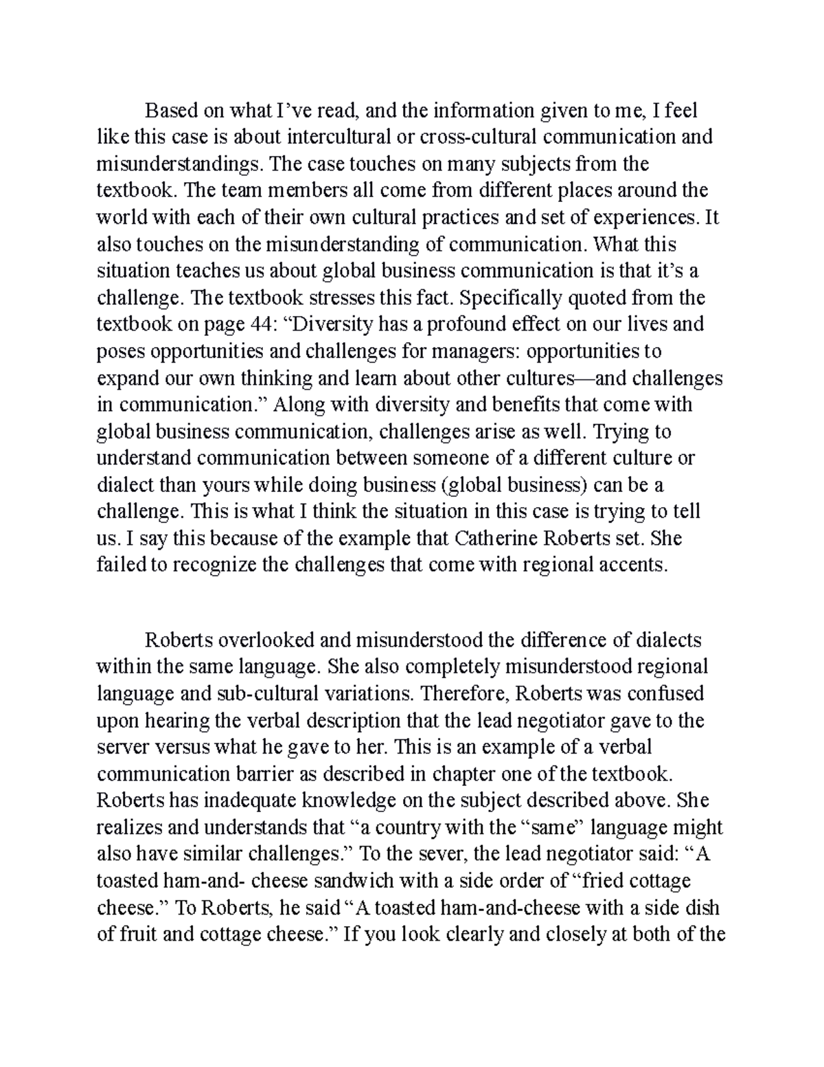 Micro Case Study - Challenges in Intercultural Communication - Studocu
