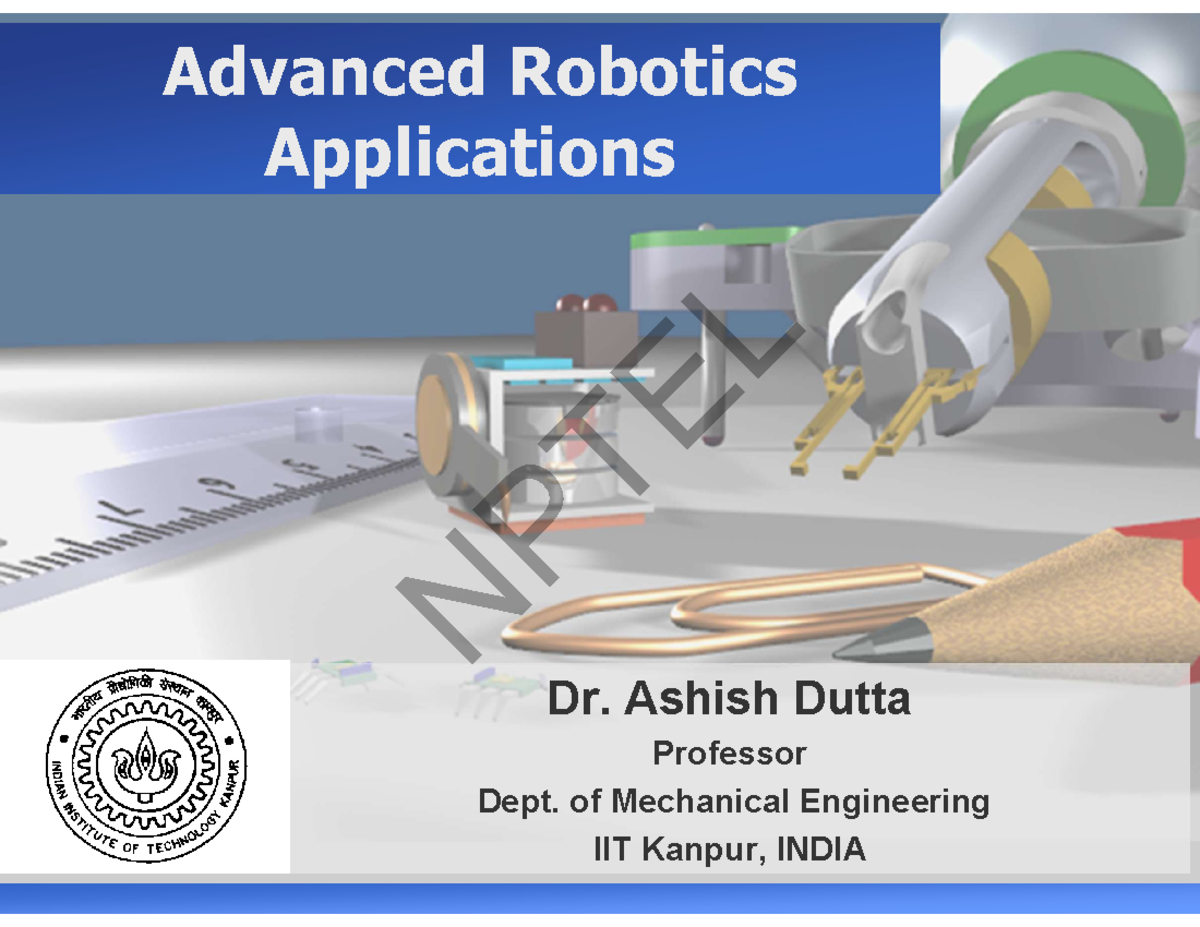 N PT E L Advanced Robotics Applications: Week 1 Notes - Studocu