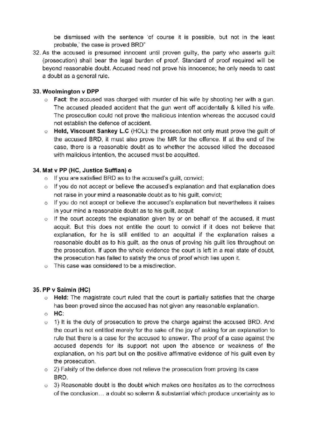 Legal Principles of Burden of Proof in Criminal Cases (LAW 101) - Studocu