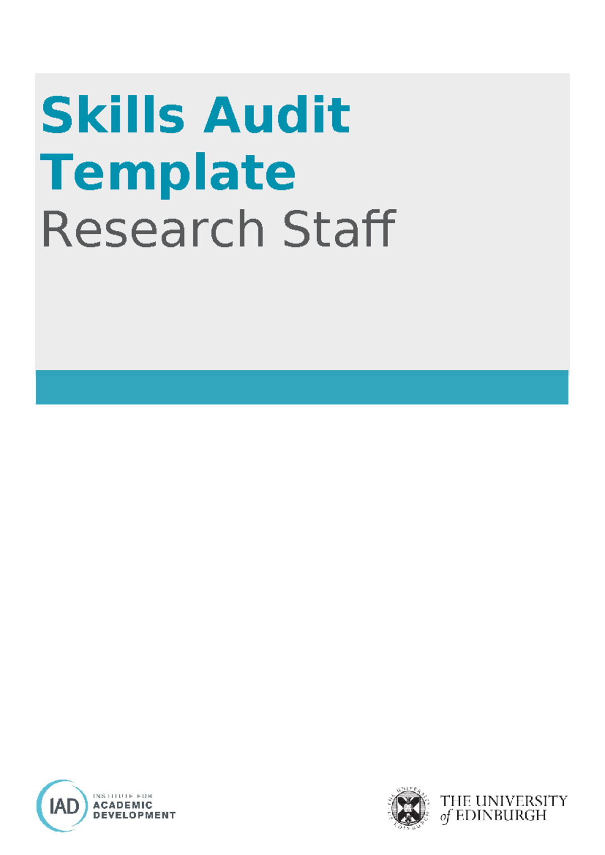 Skills Audit Template for Research Staff Evaluation - Studocu