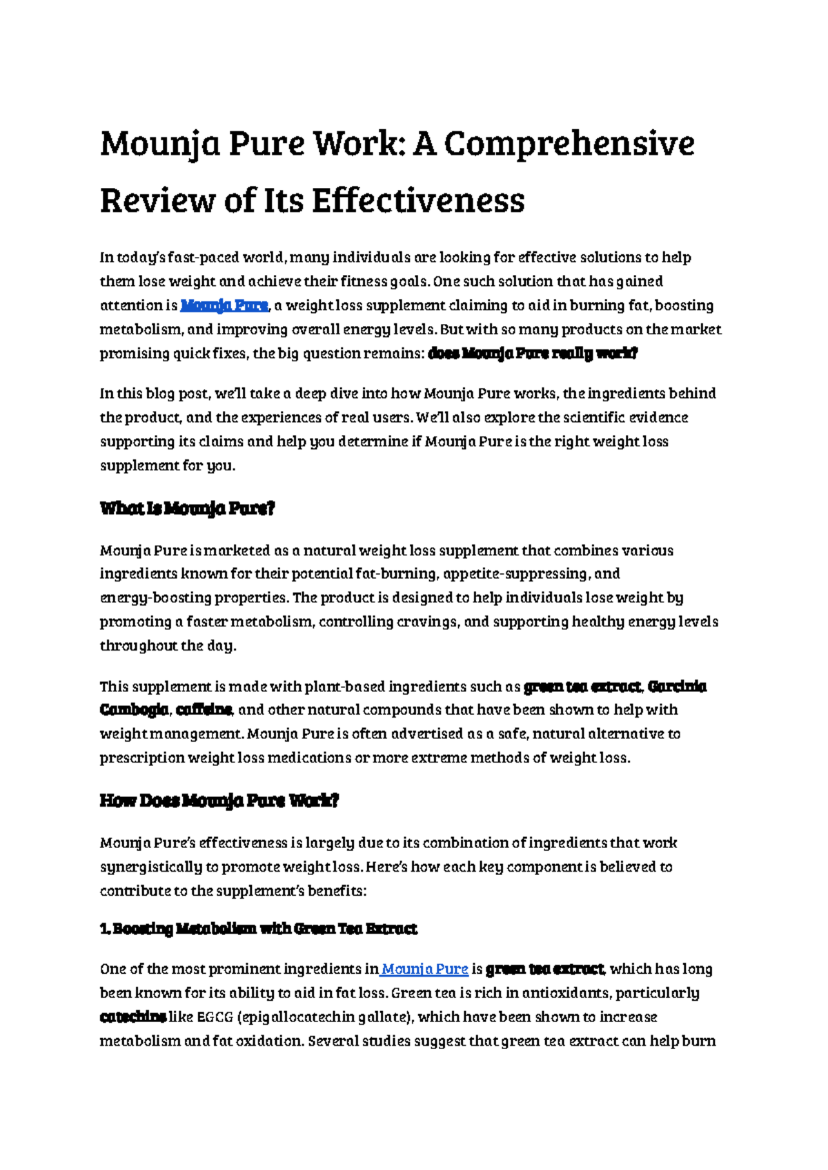 Mounja Pure Work: A Comprehensive Effectiveness Review and Insights ...