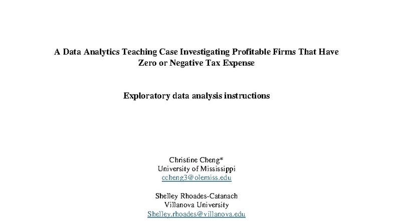 Exploratory Data Analysis Case Study on Tax Expenses of Profitable ...