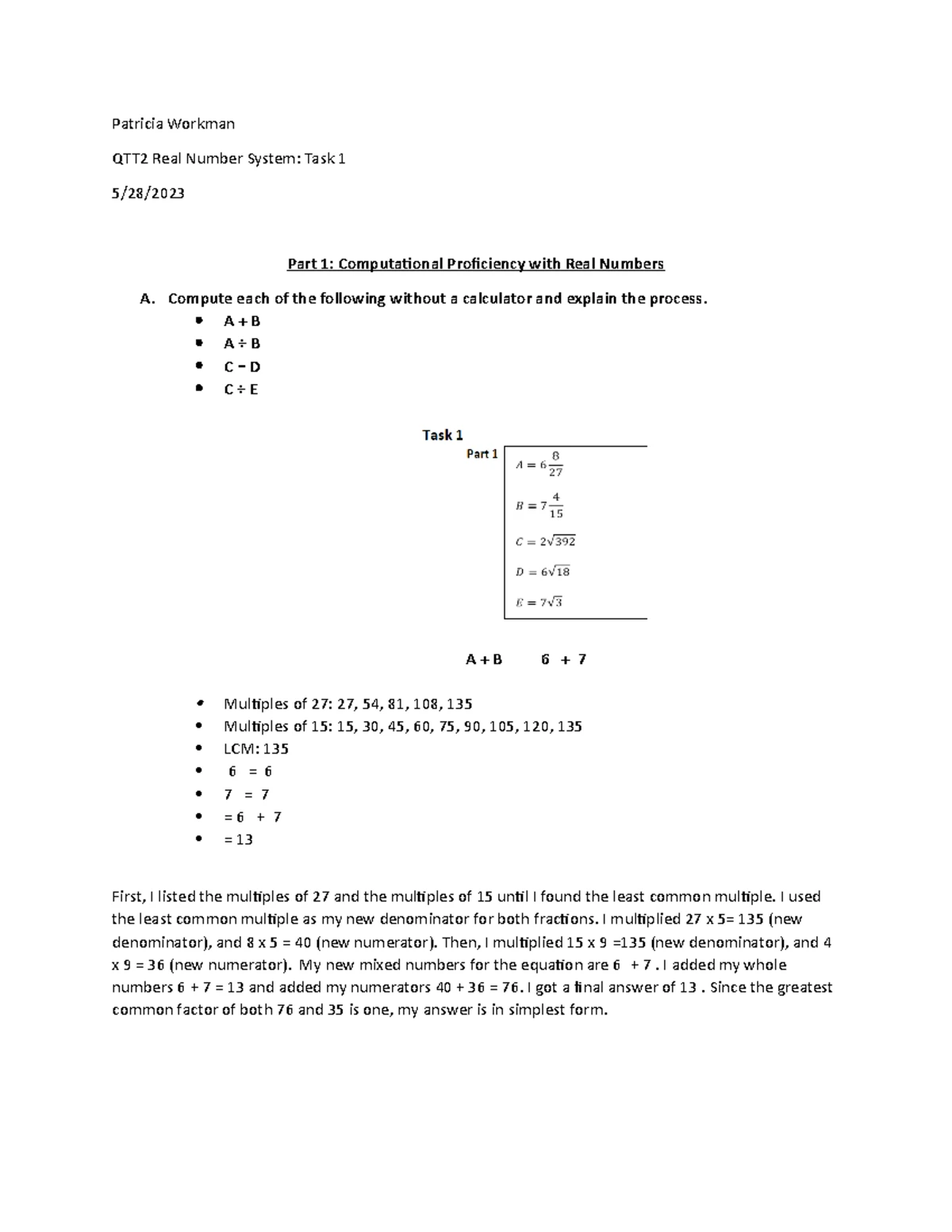 Finite Math QTTI Task 3: Set Theory & Logic Analysis - Studocu