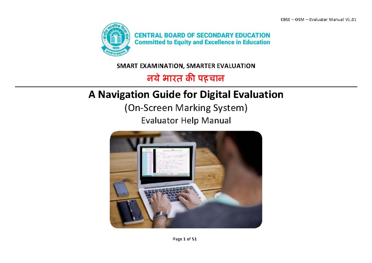 CBSE OSM Evaluator Manual V1.01: A Guide for Digital Evaluation - Studocu
