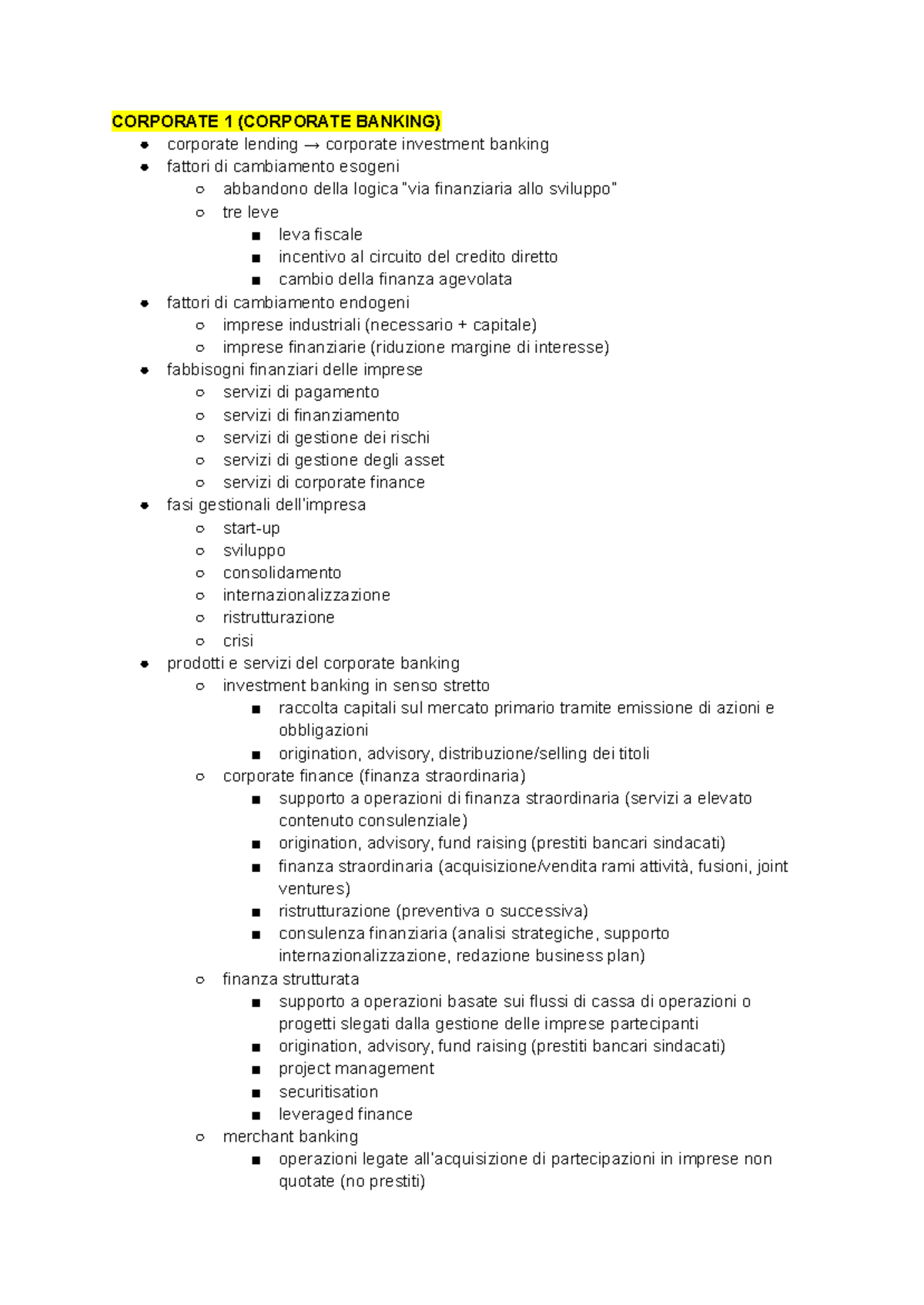Corporate Banking Overview and Key Concepts (CORP 101) - Studocu