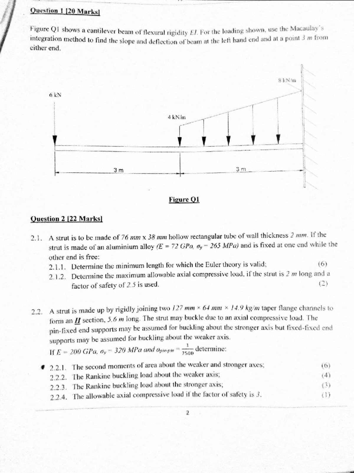 Applied Strength of Materials 250320: Supplementary Exam Solutions ...