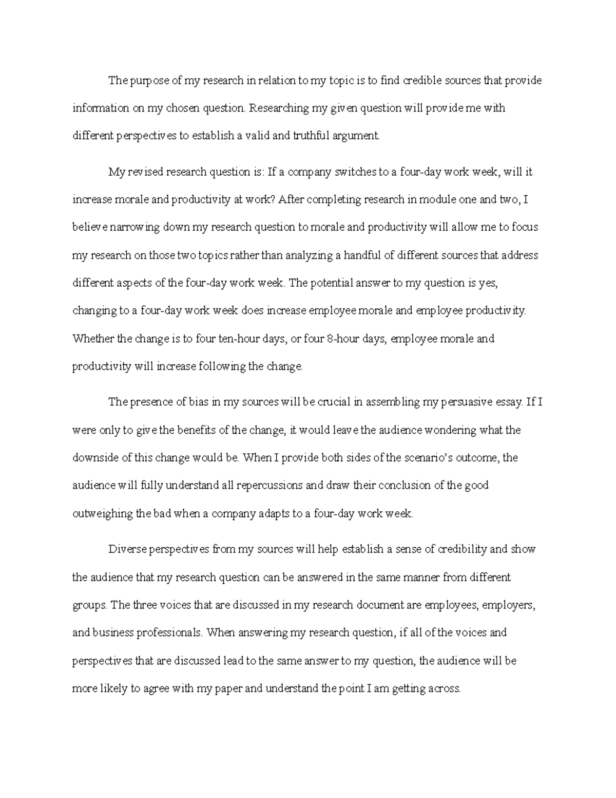 Module 3 Assignment: Research on Work Week Impact on Morale ...