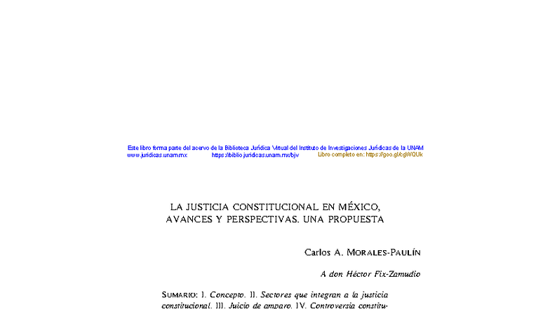 La Justicia Constitucional en México: Avances y Perspectivas - DR. 2001 ...