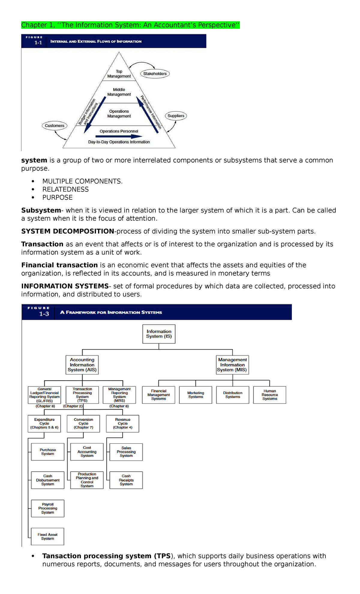 Chapter 1: Overview of Information Systems (Course Code: Notes 203 ...