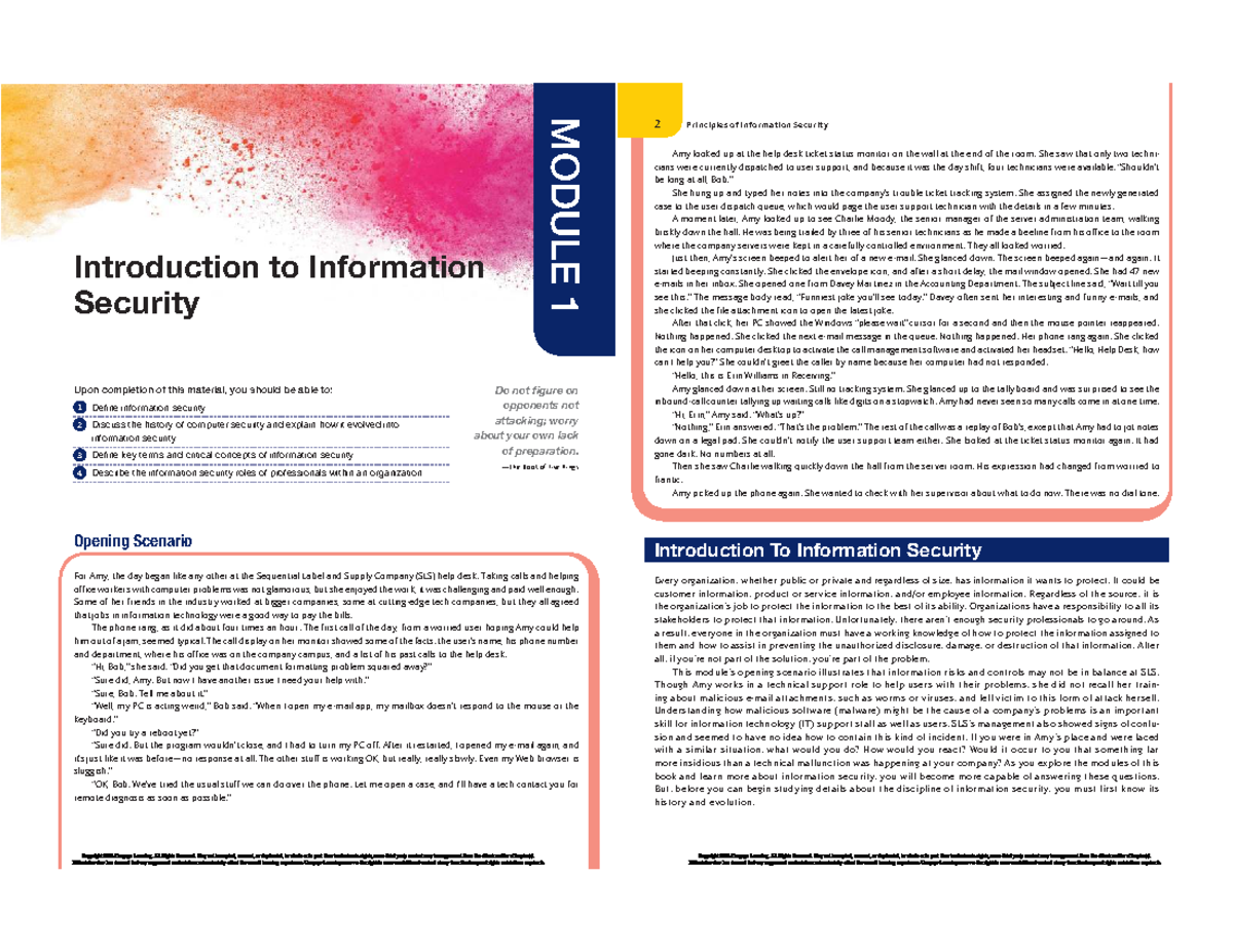 Module 1 - Introduction to Information Security (ATTTKT) - Studocu