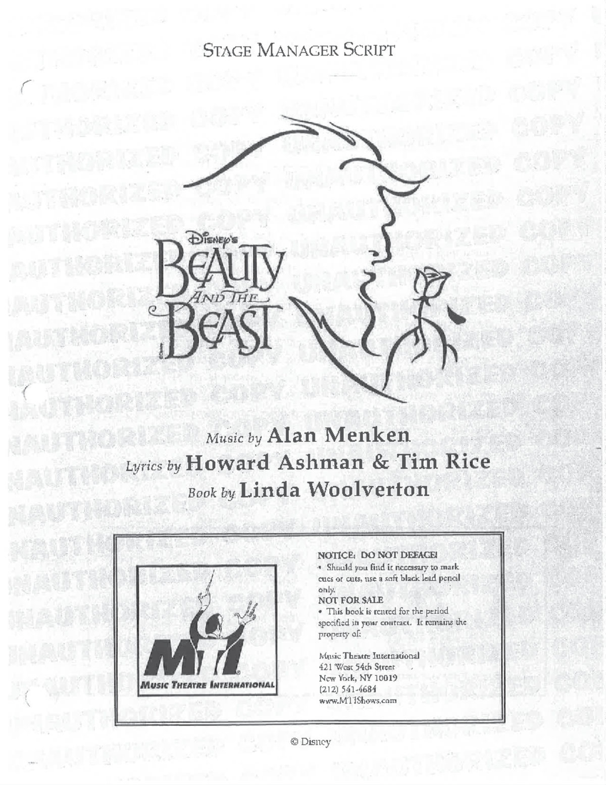 425504295 Beauty and the Beast Stage Manager Script PDF - Studocu