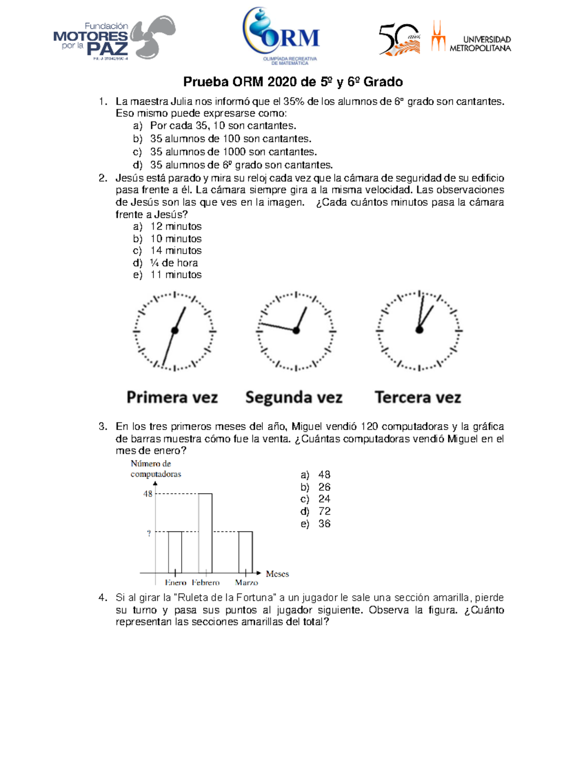 Preliminar 5to6to2020 (1) (1) - Prueba ORM 2020 de 5º y 6º Grado La ...