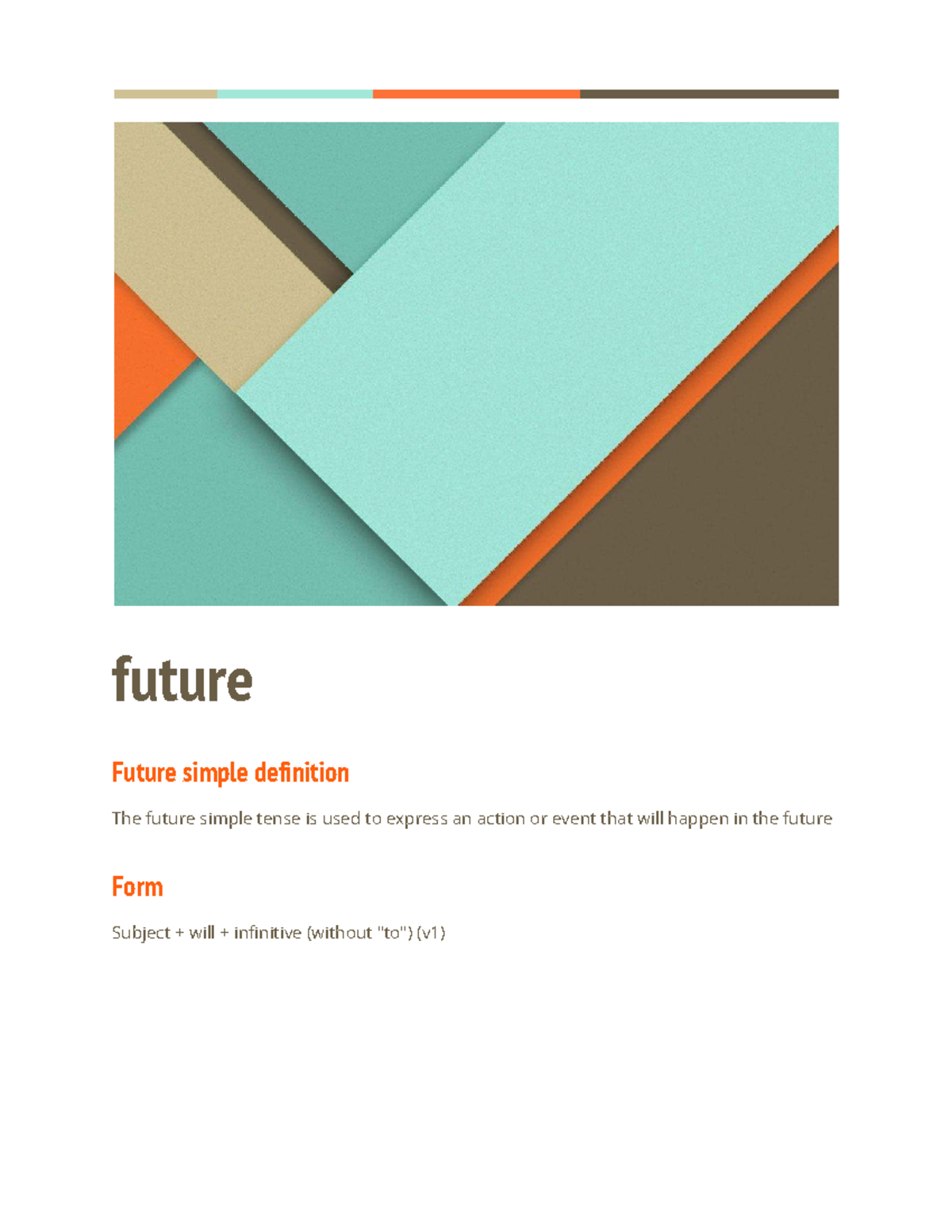 Future Tenses Overview: Definitions and Examples - Studocu