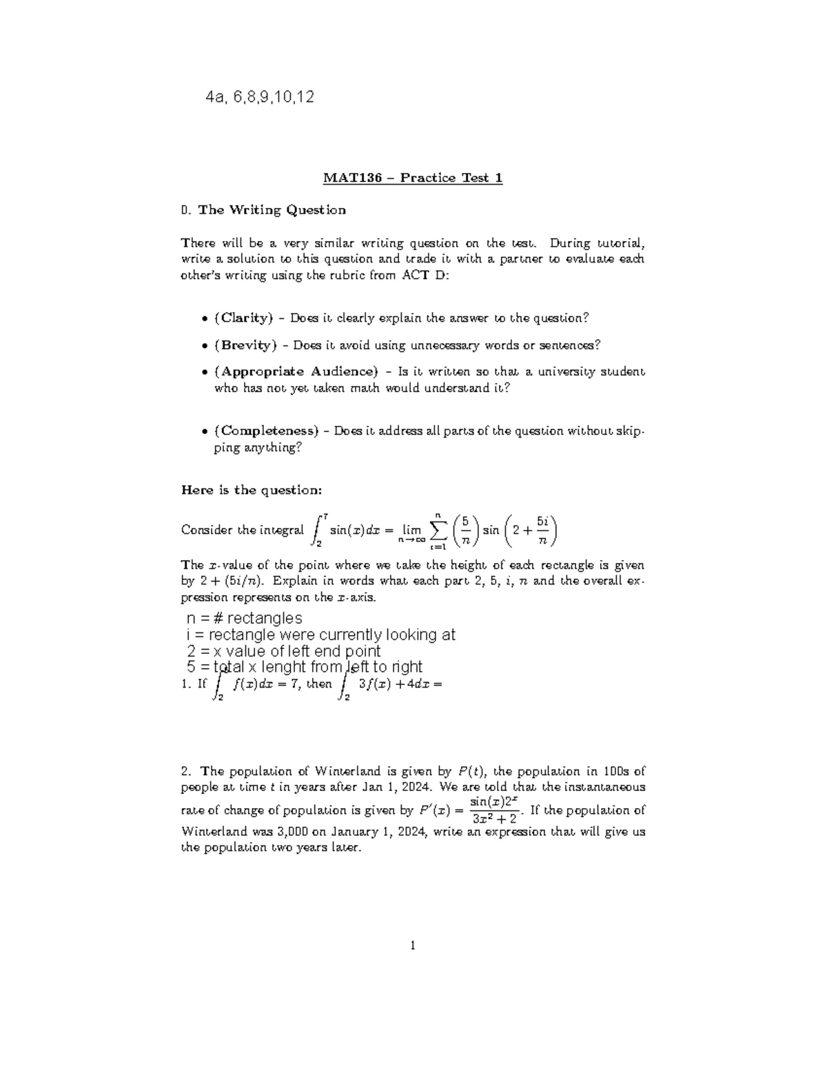 Calculus 1 WORKSHEET: LIMITS & CONTINUITY PRACTICE - Studocu