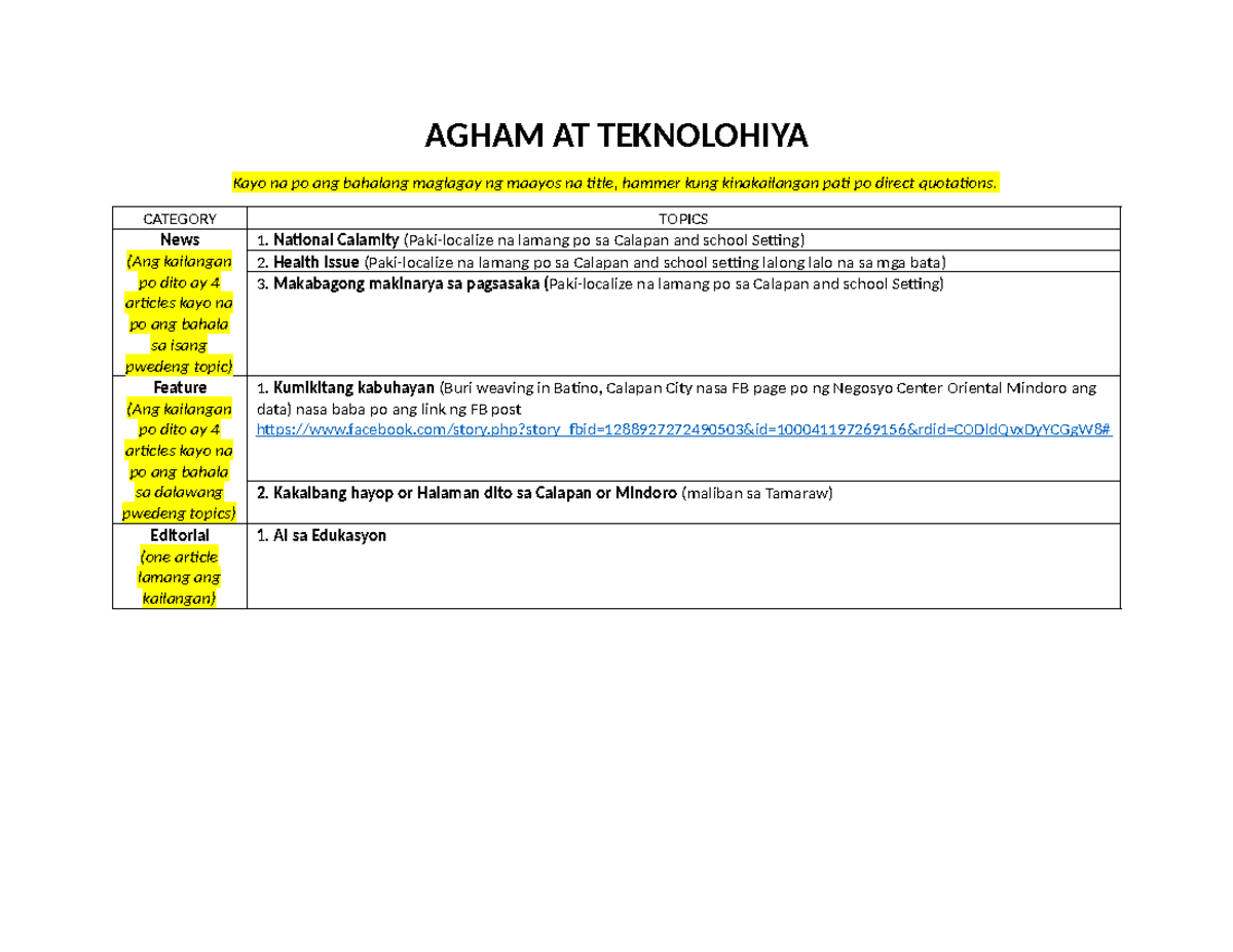 Agham-AT- Teknolohiya - AGHAM AT TEKNOLOHIYA Kayo na po ang bahalang ...