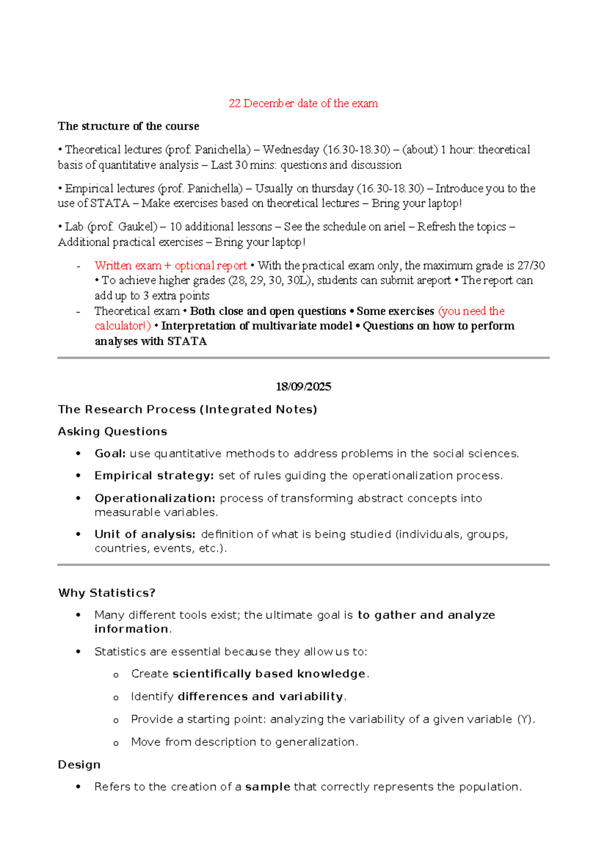 Data Analysis and Statistics: Course Overview and Exam Details - Studocu
