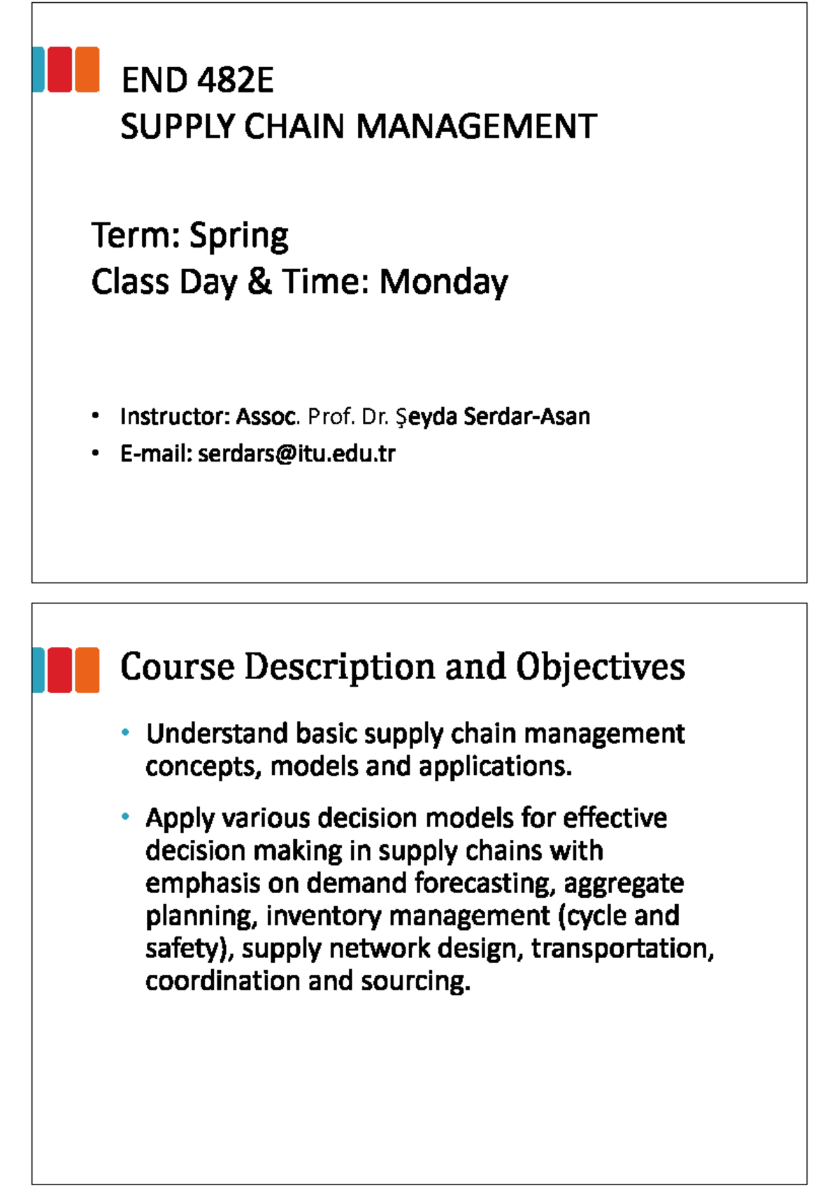 01 SCM - Lecture Notes on Integrated Logistics and Supply Chain ...