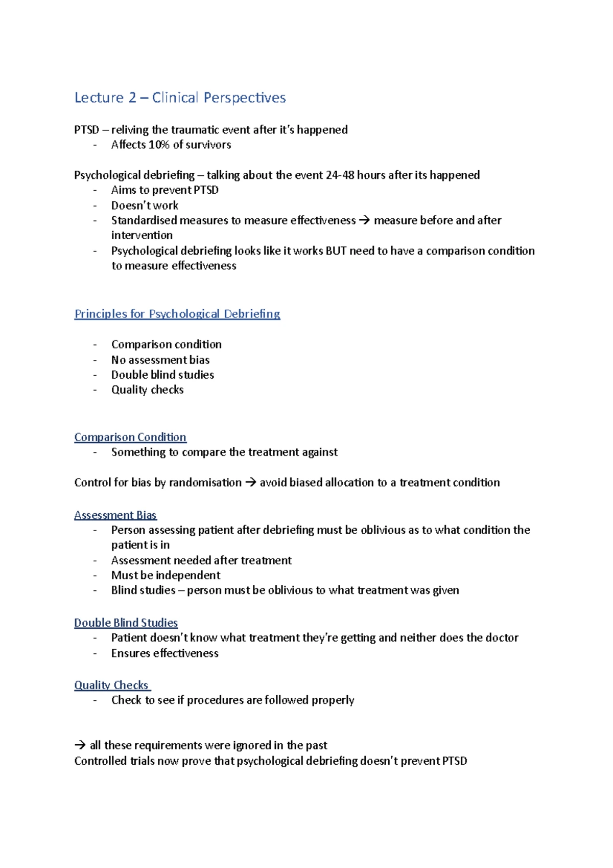 PSYC1001 Notes.docx - PSYC1001 NOTES WEEK 1 LECTURE 2 (CONTINUE FROM ...