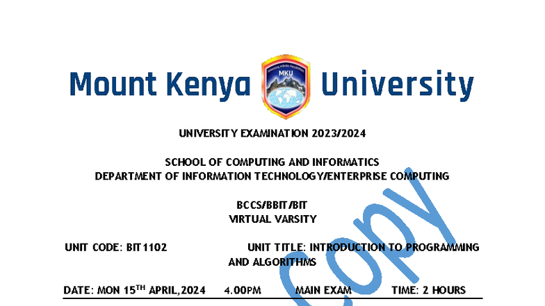 BIT1102 - Final Exam Notes: Intro to Programming & Algorithms - Studocu