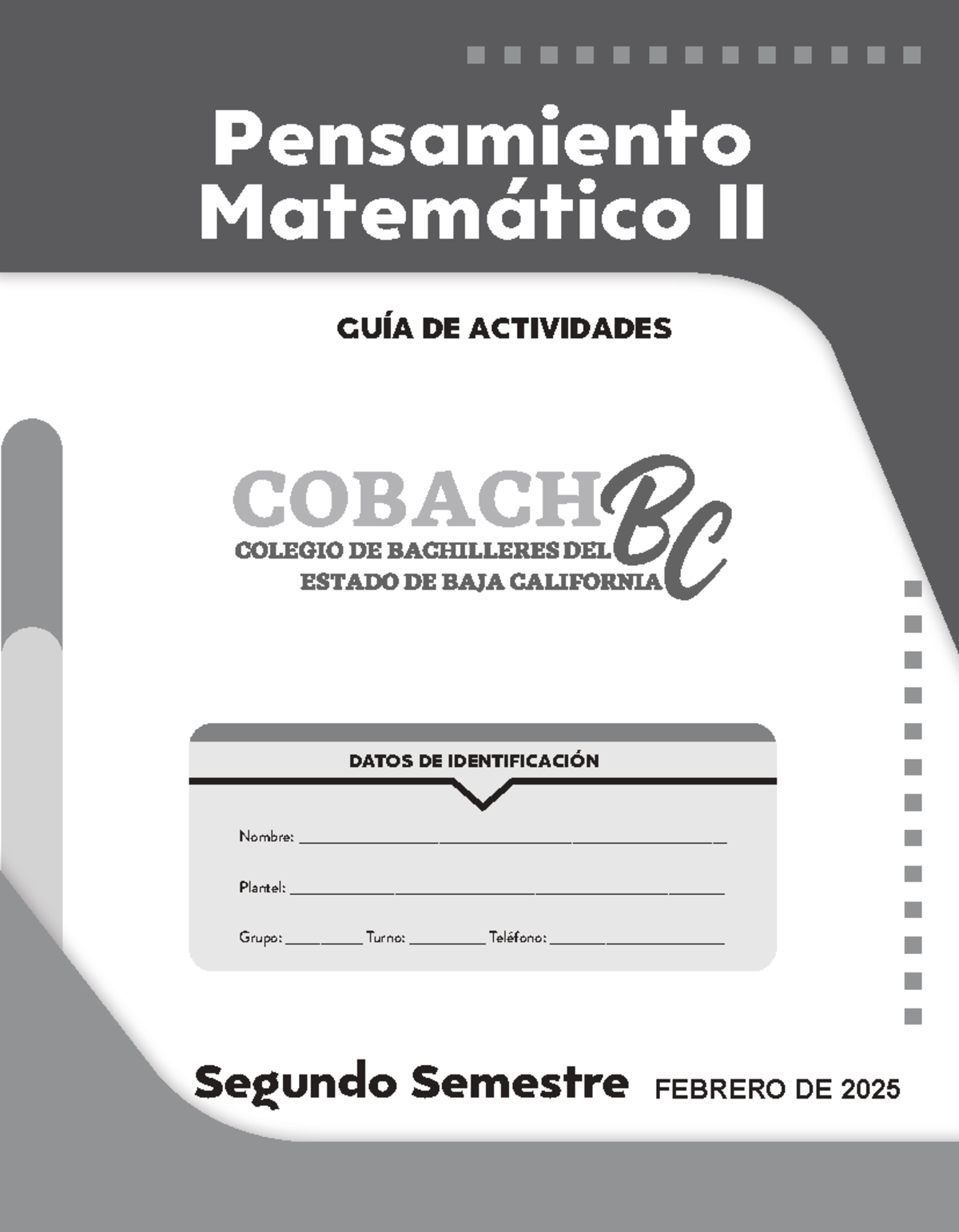 Pensamiento Matemático II - Guía de Actividades para el Segundo