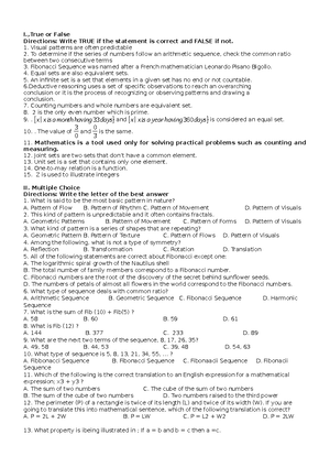 GEN MATH Module 1 - Math - 1 General Mathematics - Grade 11 Quarter 1 ...