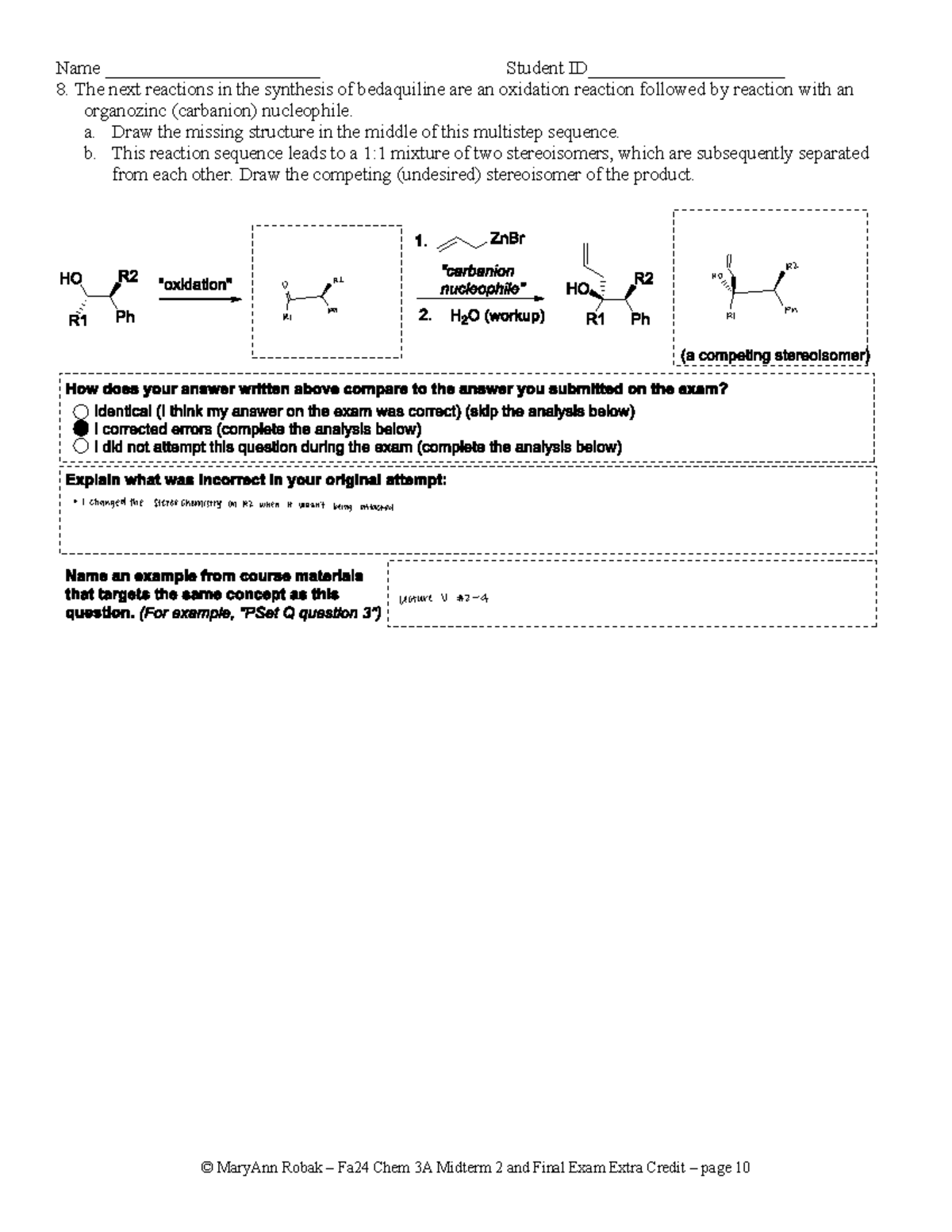 Organic Chem 3A - Lecture notes - Name _______________________ Student ...