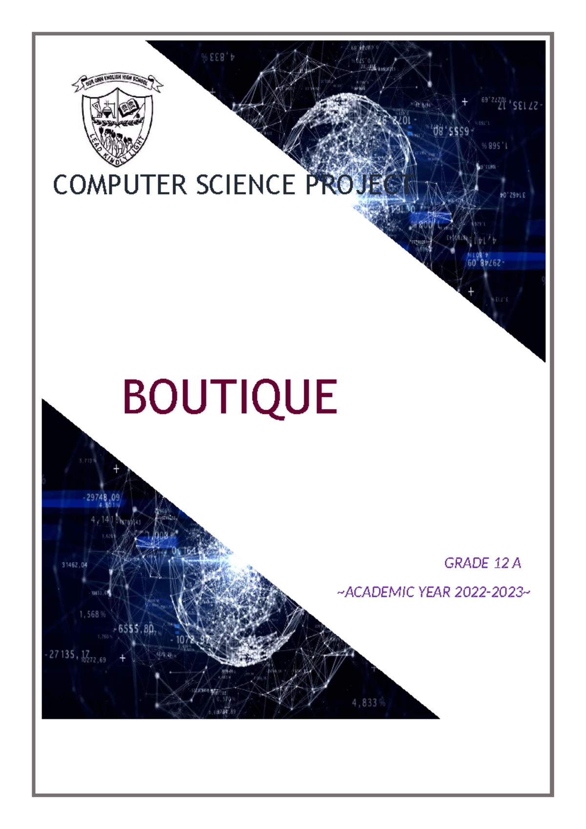 Grade 12 A Computer Science Project: Boutique Management System - Studocu