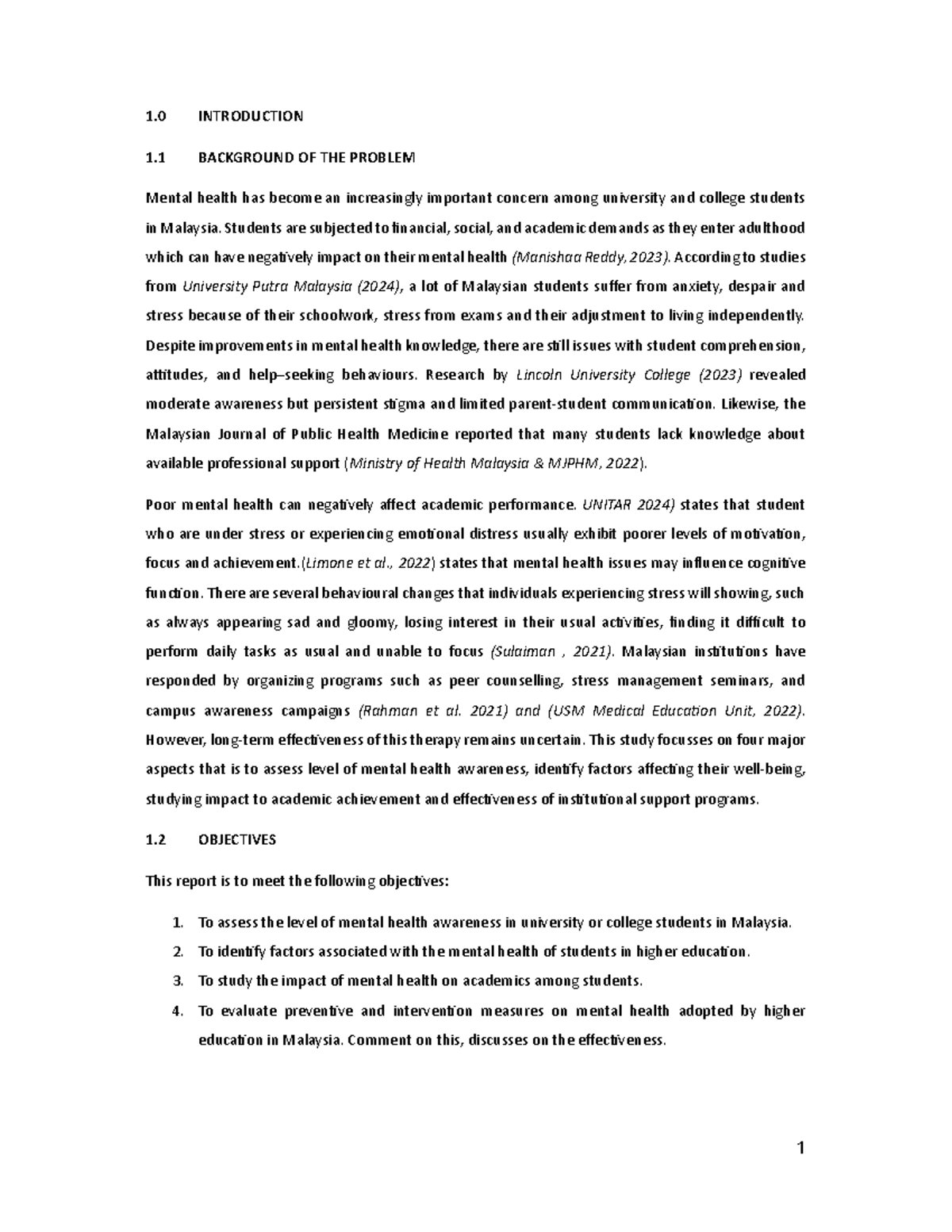 Mental Health Awareness and Academic Impact Among Malaysian Students ...