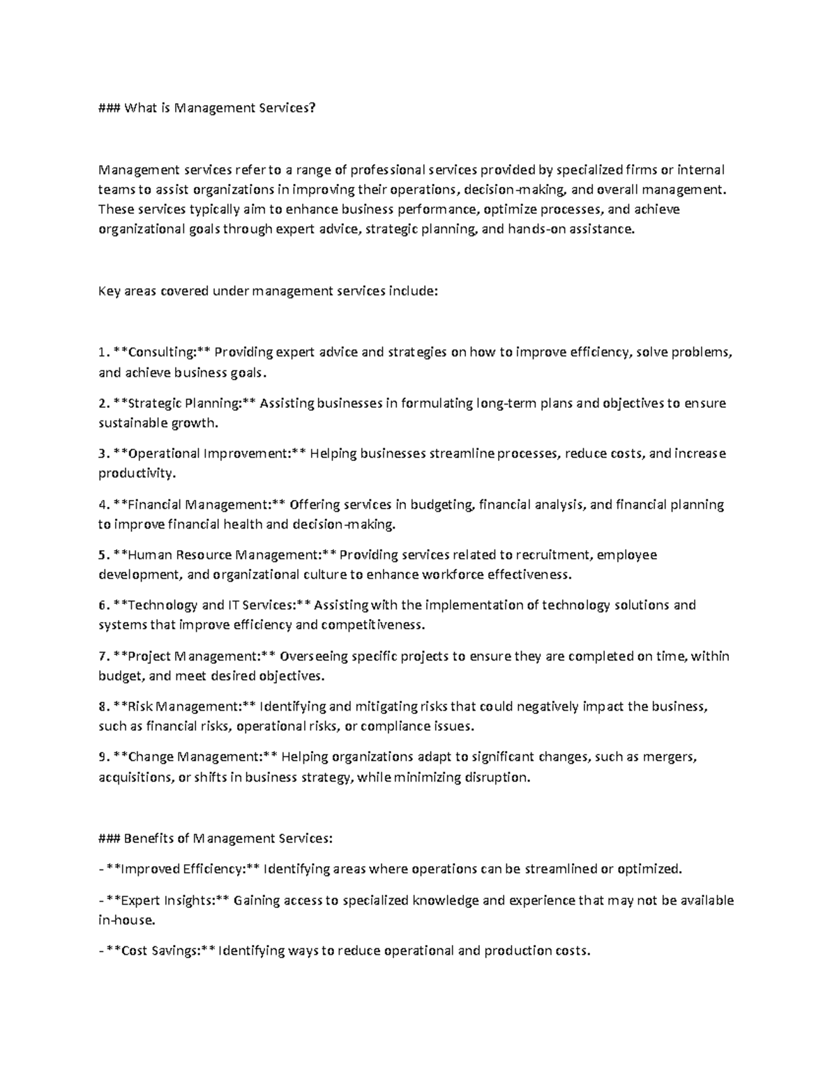 What is Management Services - What is Management Services? Management ...