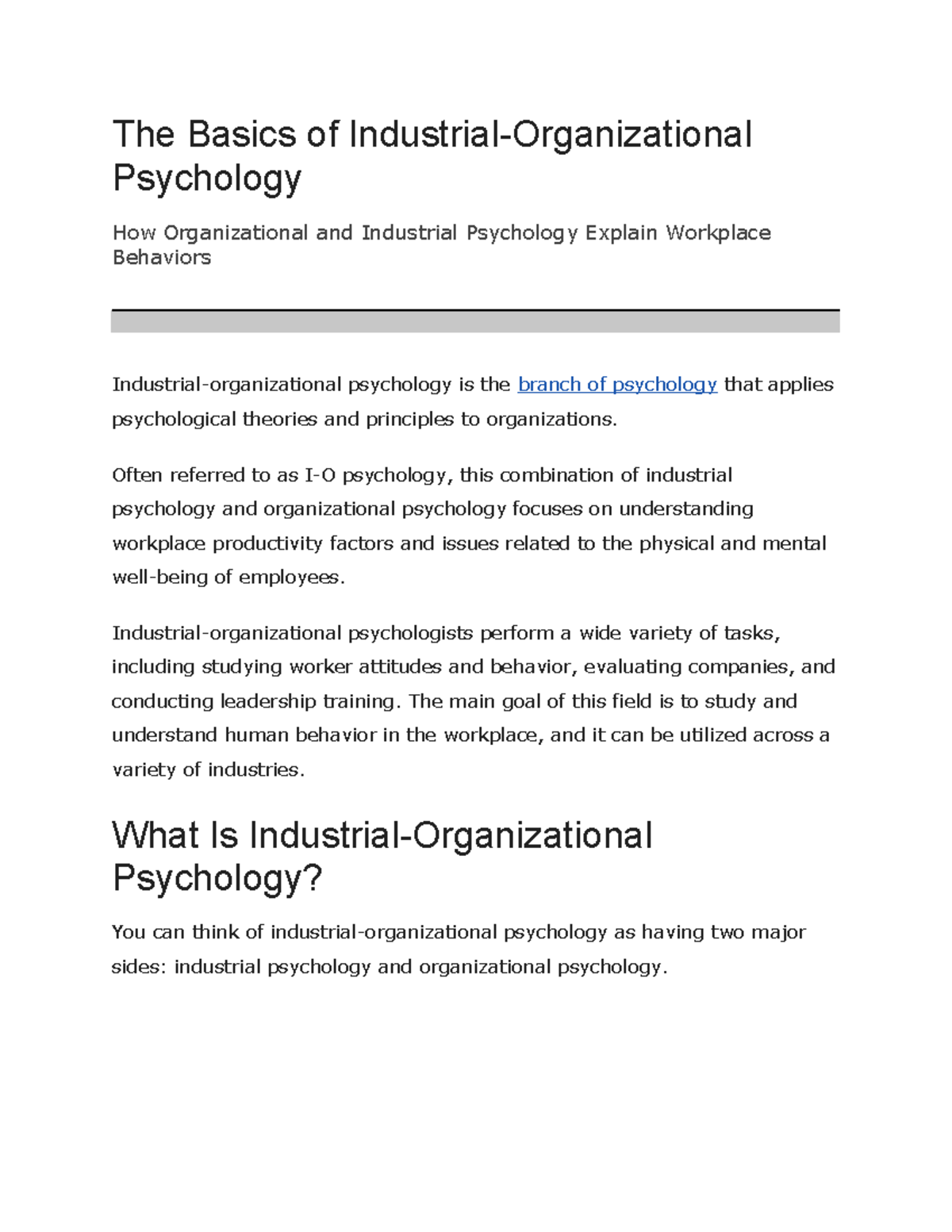 Organizational Psychology: Understanding Workplace Behavior Dynamics ...