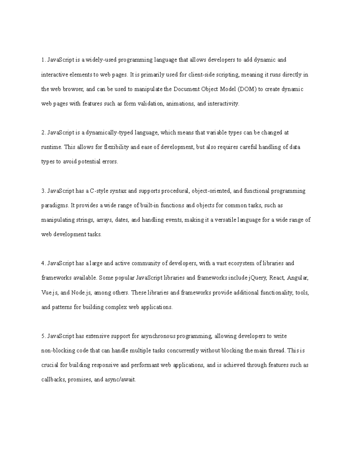 Java Script - notes - JavaScript is a widely-used programming language ...