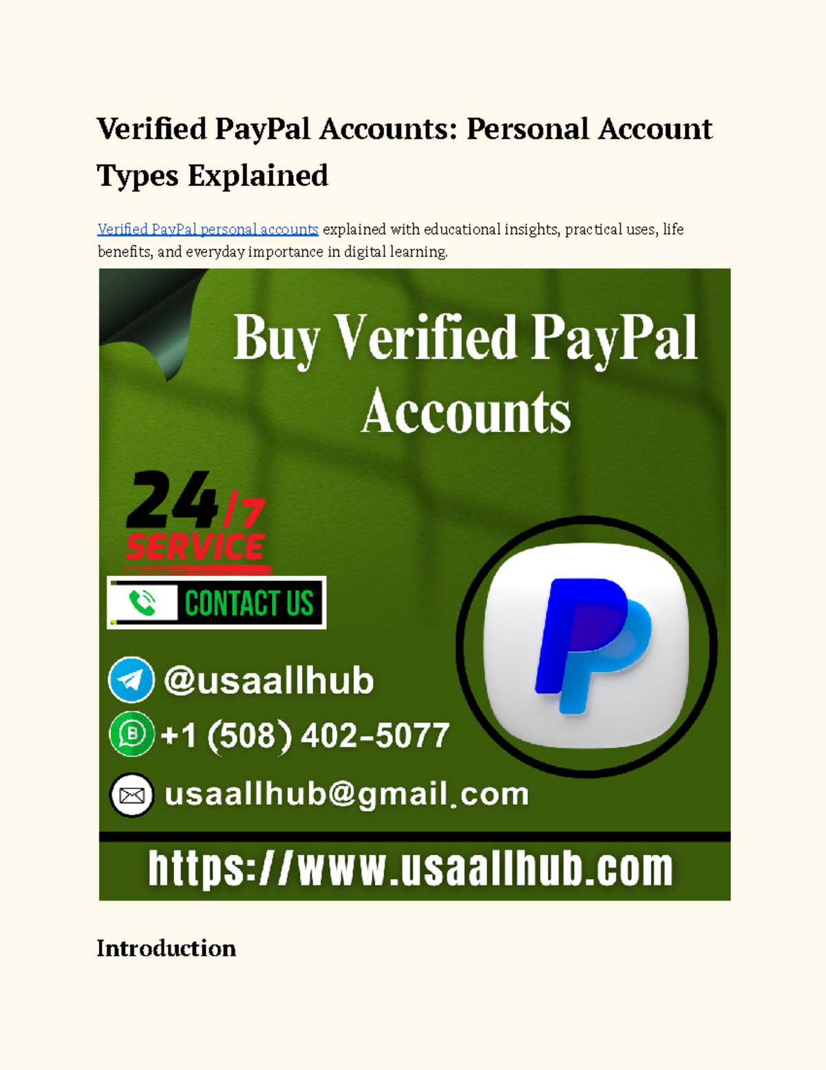 Buying Verified PayPal Accounts: Personal Account Types Explained - Studocu