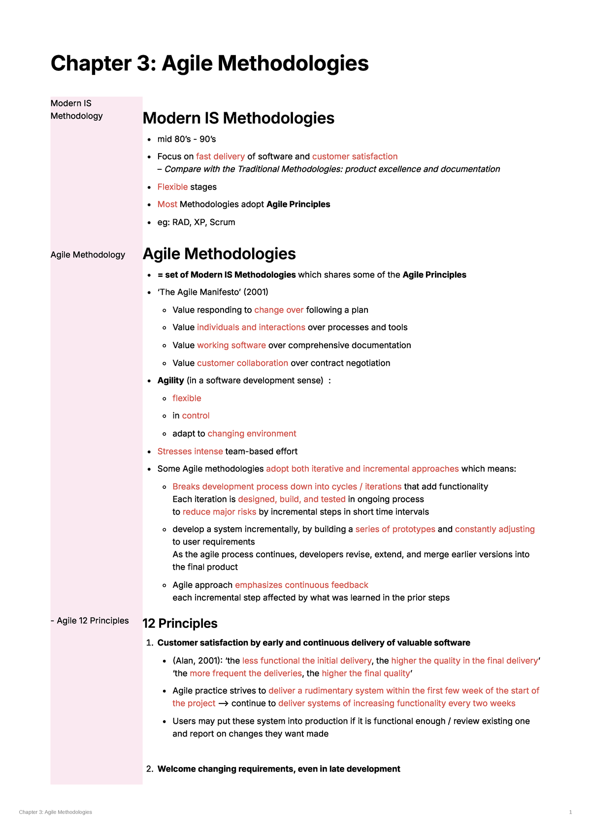 Chapter 3: Agile Methodologies - Key Principles and Practices - Studocu
