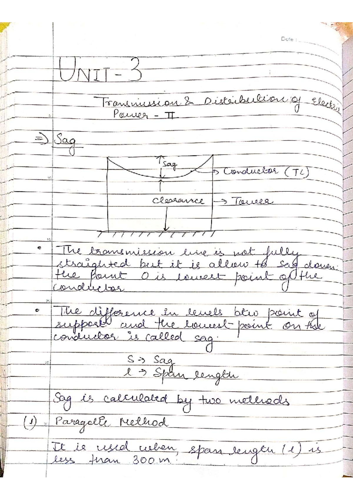 Power System - 1: Unit 3 Notes on Transmission & Distribution - Studocu