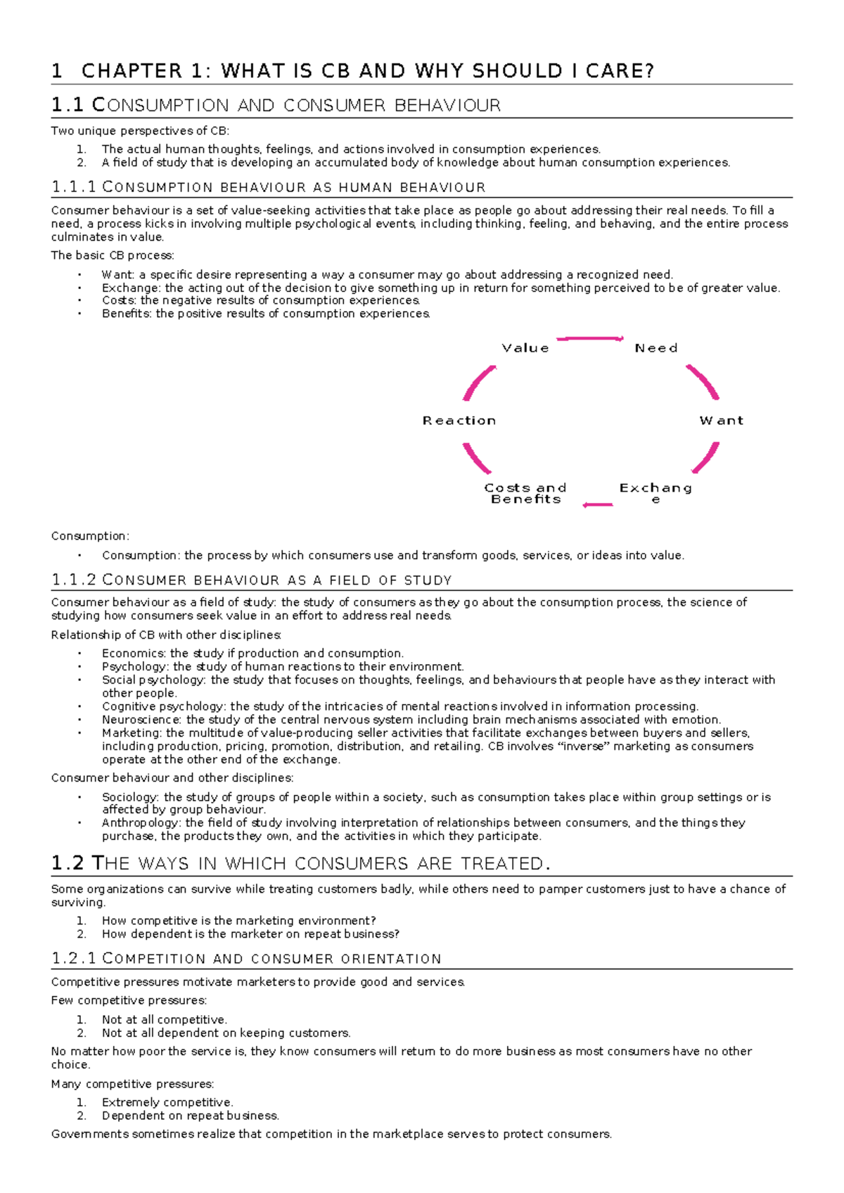 Notes - Summary Consumer behavior - 1 CHAPTER 1: WHAT IS CB AND WHY ...