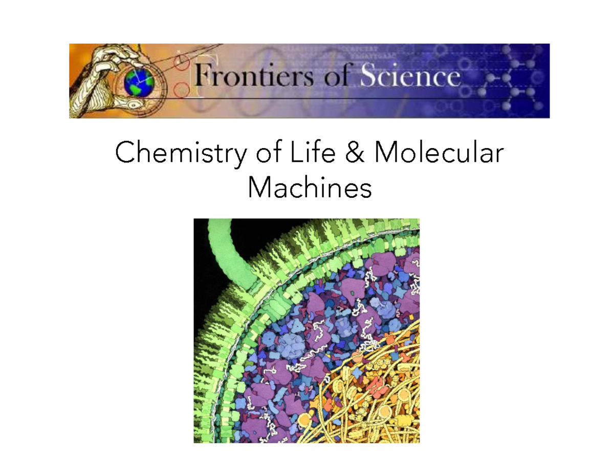 ML1 Seminar Lecture Review: Chemistry of Life & Molecular Machines ...