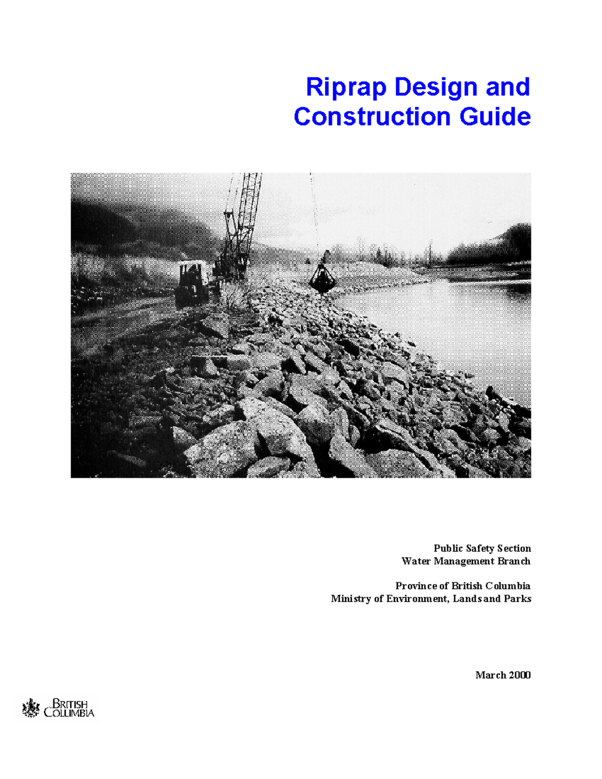 Riprap Design & Construction Guide: BC Ministry of Environment - Studocu