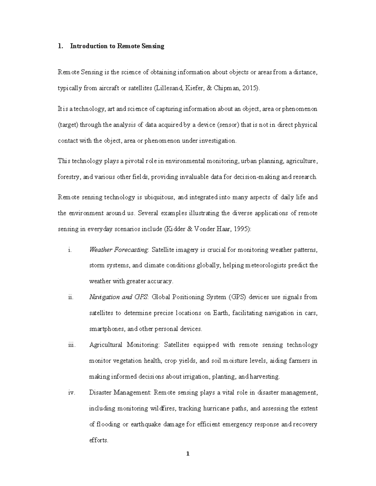 Lecture Notes on Remote Sensing: Concepts and Applications - Studocu